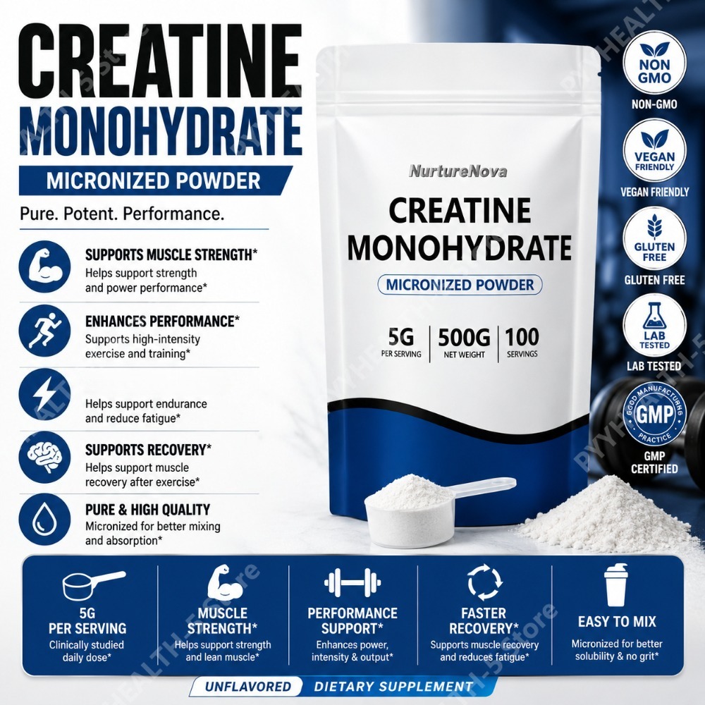 Creatine Monohydrate Powder - Micronized Creatine Monohydrate Poeder 500g, 100