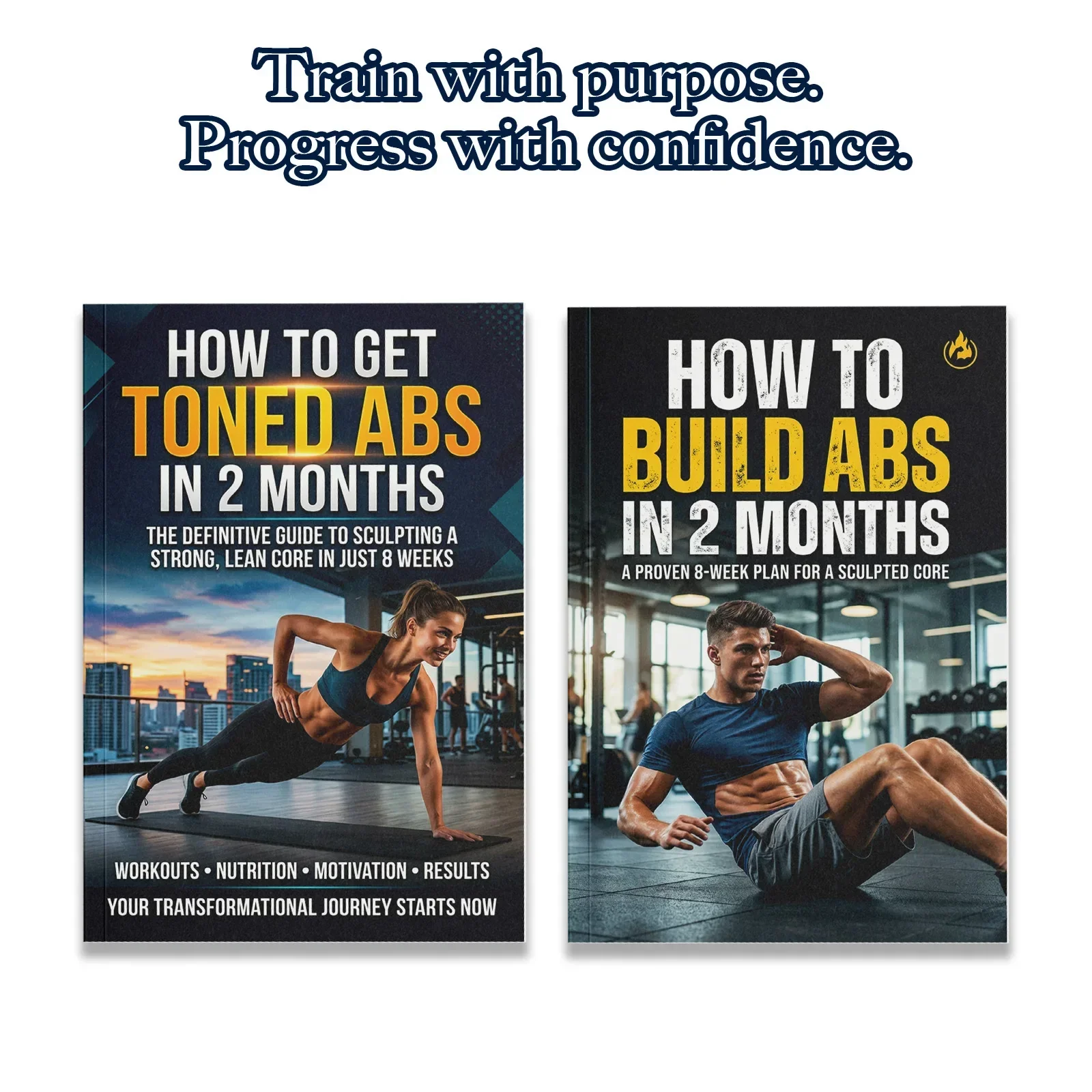 Fitness Nutrition Guide Book - 2-boek buikspiertraininghandleiding voor mannen en vrouwen,