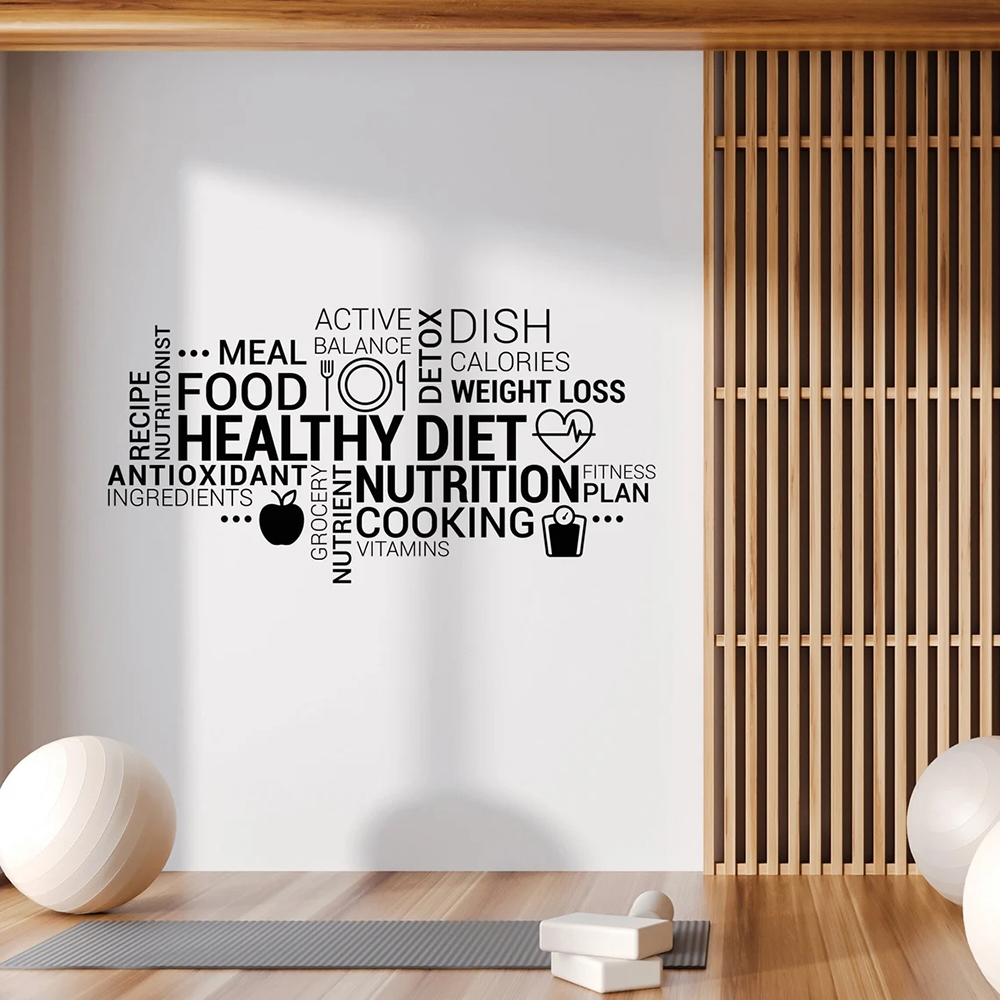 Nutrition For Health Fitness & Sport Melvin Williams - Inspirerende Gezond Eten Vinyl Muurtattoo Voeding
